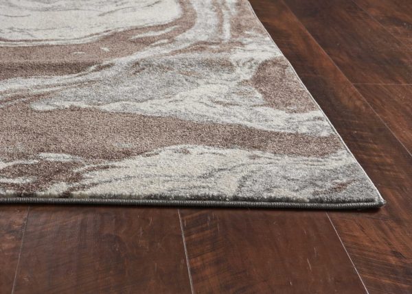 5' x 8' Mocha Marble Indoor Area Rug - Image 4