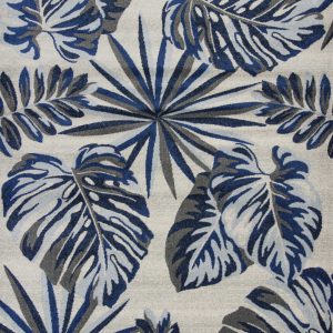 5'x8' Grey Blue Machine Woven Tropical Indoor Area Rug