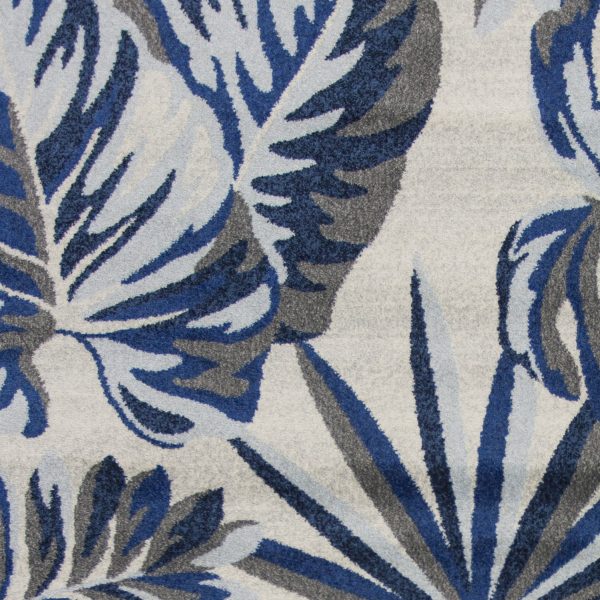 5'x8' Grey Blue Machine Woven Tropical Indoor Area Rug - Image 3