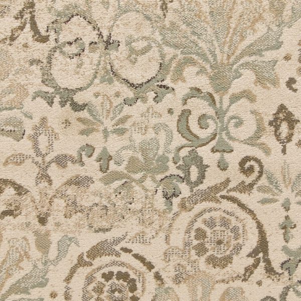 8?Ivory and Light Green Round Area Rug - Image 2