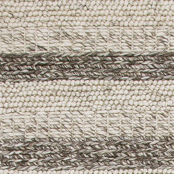 3'x5' Grey White Hand Woven Knobby Stripes Indoor Area Rug - Image 2