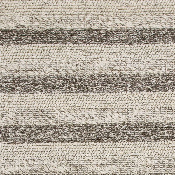 3'x5' Grey White Hand Woven Knobby Stripes Indoor Area Rug - Image 3