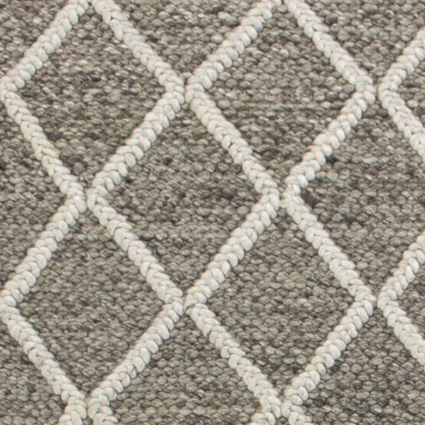 3'x5' Dark Grey Hand Woven Diamond Pattern Indoor Area Rug - Image 2