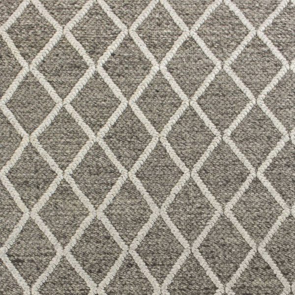 3'x5' Dark Grey Hand Woven Diamond Pattern Indoor Area Rug - Image 3