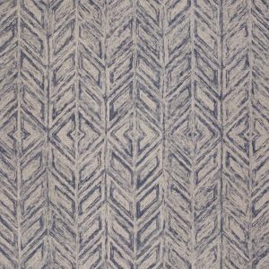 5'x7' Blue Hand Tufted Wool Herringbone Indoor Area Rug