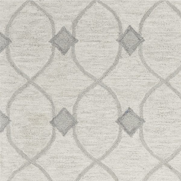 5'x7' Ivory Hand Tufted Wool Ogee Indoor Area Rug - Image 2