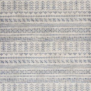 5'x8' Ivory Machine Woven Bohemian Tribal Indoor Area Rug