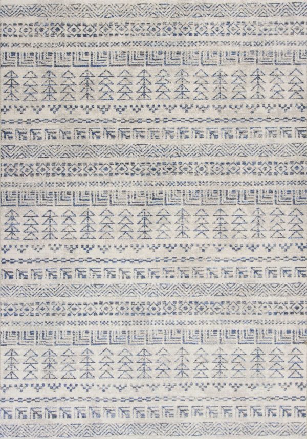 5'x8' Ivory Machine Woven Bohemian Tribal Indoor Area Rug