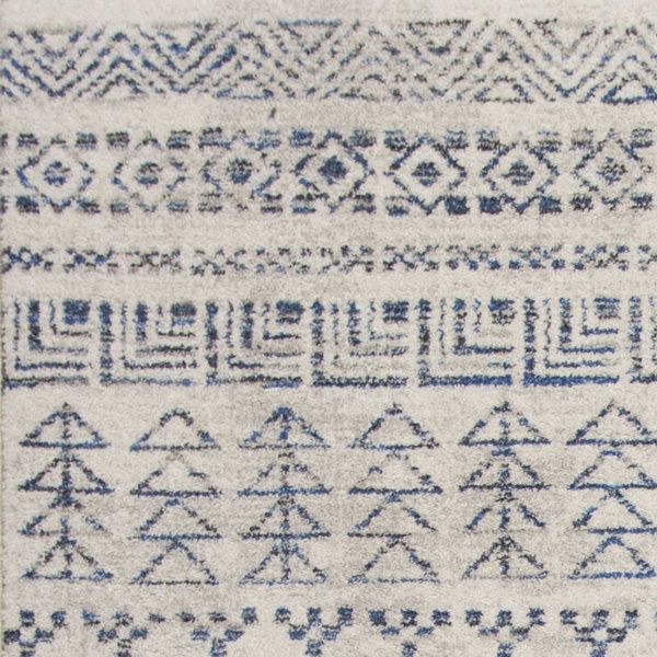 5'x8' Ivory Machine Woven Bohemian Tribal Indoor Area Rug - Image 3
