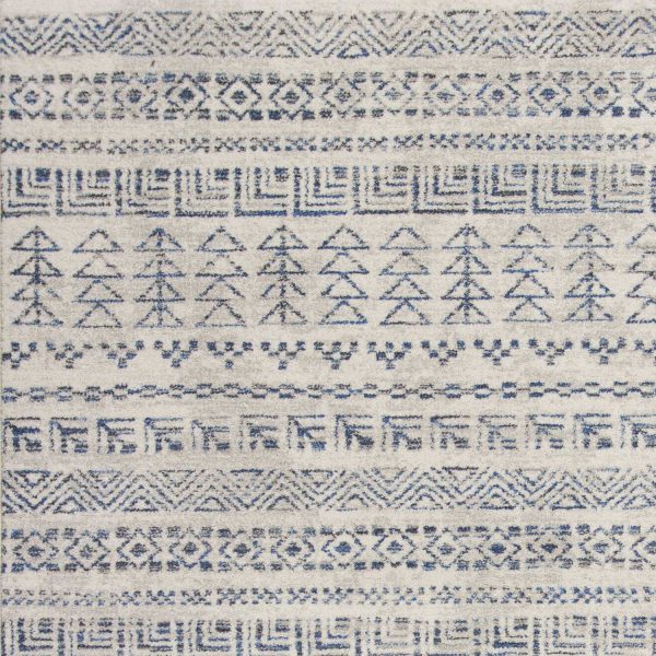 5'x8' Ivory Machine Woven Bohemian Tribal Indoor Area Rug - Image 4