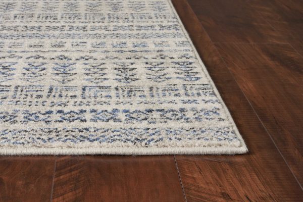 5'x8' Ivory Machine Woven Bohemian Tribal Indoor Area Rug - Image 5