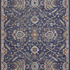 5'x8' Royal Blue Machine Woven Traditional Indoor Area Rug