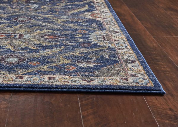 5'x8' Royal Blue Machine Woven Traditional Indoor Area Rug - Image 4