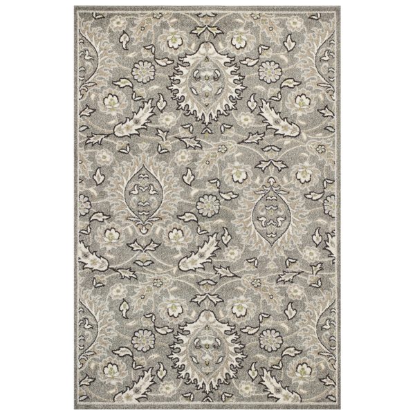 7' x 9' Grey Floral Vine UV Treated Indoor Area Rug - Image 3