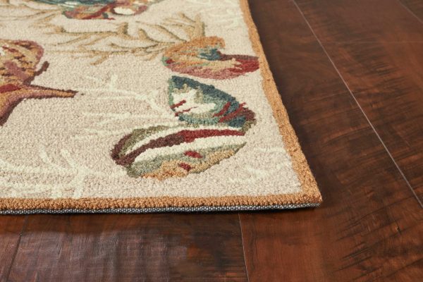 5' x 7' Beige Corals and Shells Indoor Area Rug - Image 4
