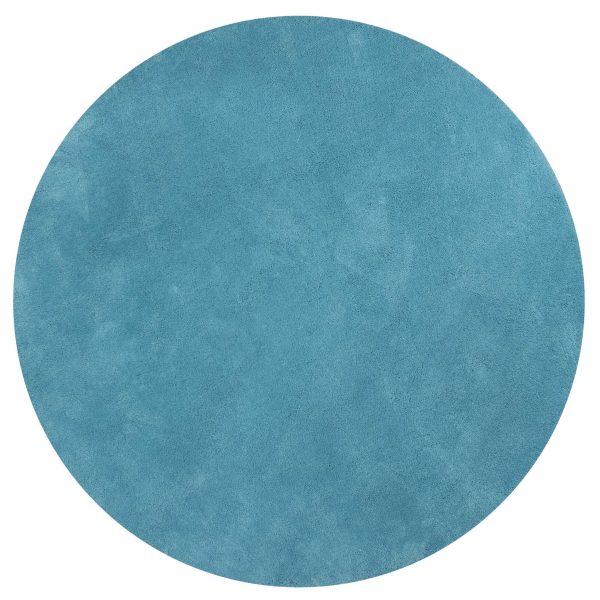 6' Highlighter Blue Round Indoor Shag Rug - Image 3