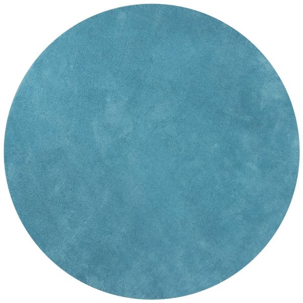 6' Highlighter Blue Round Indoor Shag Rug - Image 4