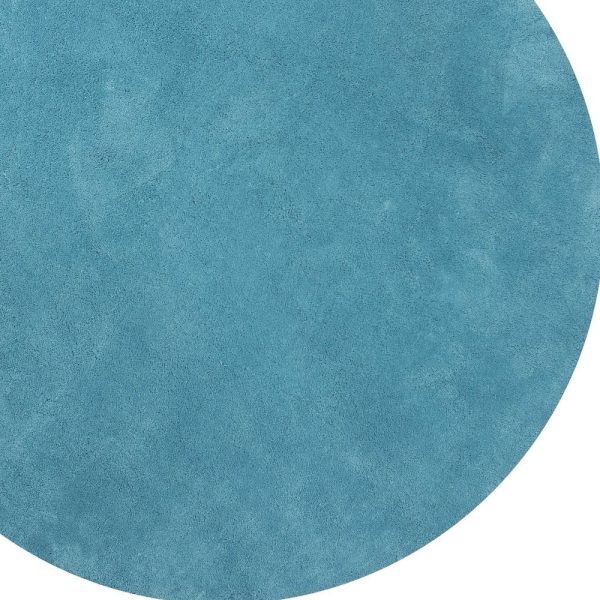 6' Highlighter Blue Round Indoor Shag Rug - Image 5