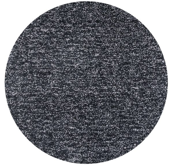 6' Round Black Heather Plain Indoor Area Rug - Image 3