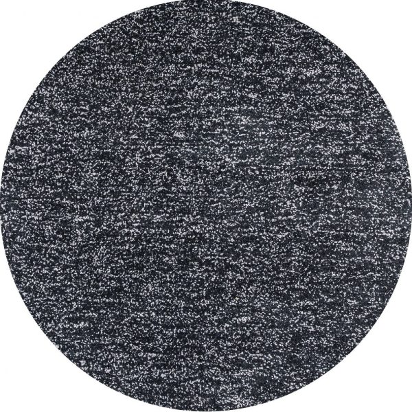 6' Round Black Heather Plain Indoor Area Rug - Image 4