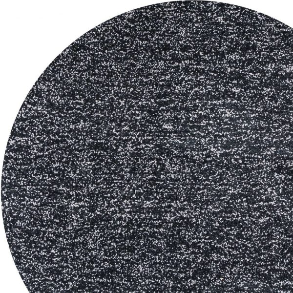 6' Round Black Heather Plain Indoor Area Rug - Image 5