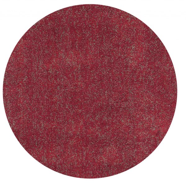 6' Red Heather Round Indoor Shag Rug - Image 3