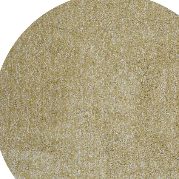 6' Yellow Heather Round Indoor Shag Rug - Image 5