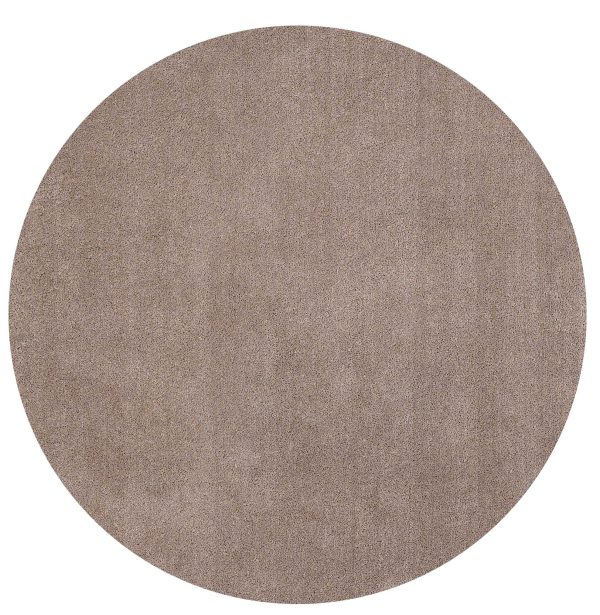 6' Round Beige Plain Indoor Area Rug - Image 3