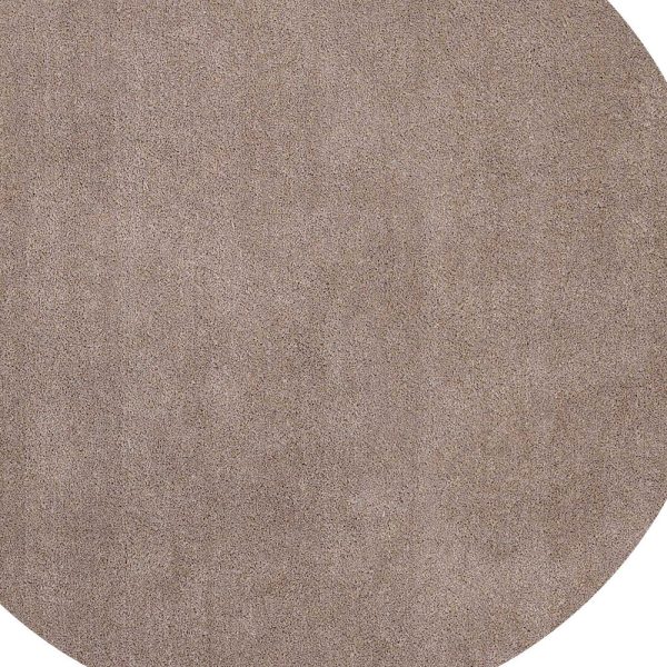 6' Round Beige Plain Indoor Area Rug - Image 5