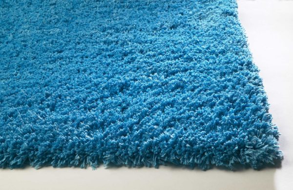 5' x 7' Highlighter Blue Plain Indoor Area Rug - Image 5