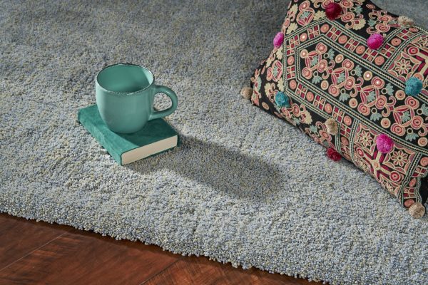 5' x 7' Blue Heather Plain Indoor Area Rug - Image 4