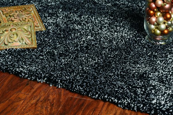5'x7' Black Heather Indoor Shag Rug - Image 2