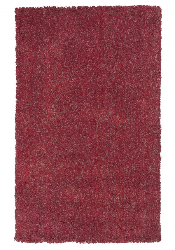 5' x 7' Red Heather Plain Indoor Area Rug