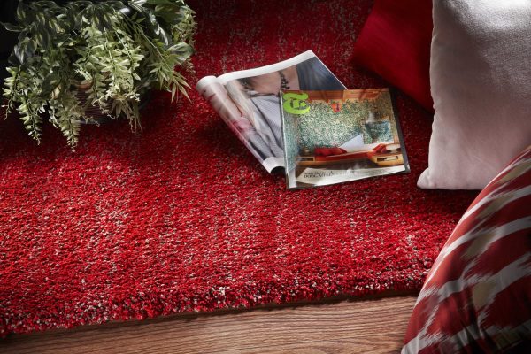 5' x 7' Red Heather Plain Indoor Area Rug - Image 4
