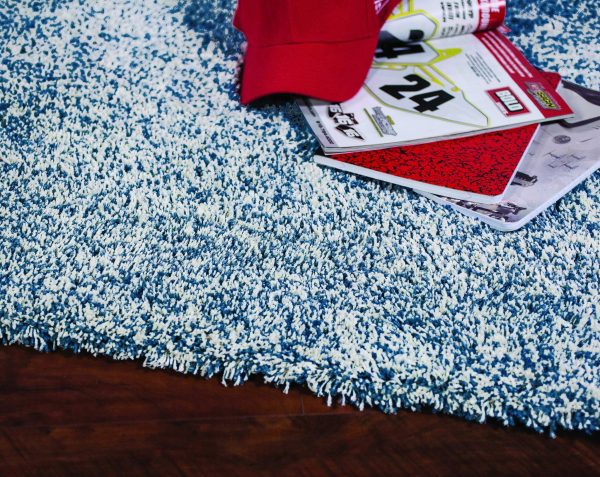 5'x7' Indigo Ivory Heather Indoor Shag Rug - Image 2