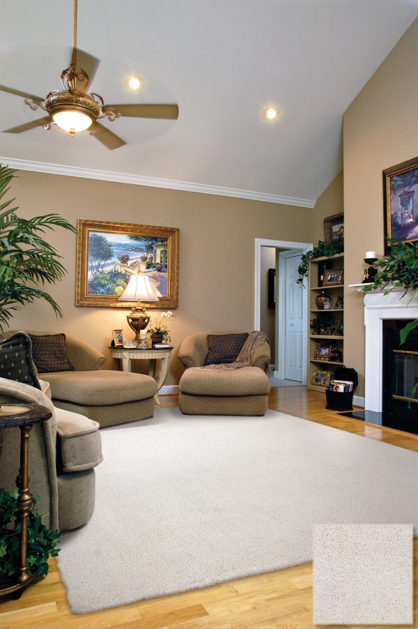 5' x 7' Ivory Plain Indoor Area Rug - Image 4