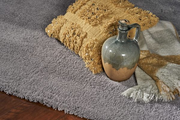 5' x 7' Grey Plain Indoor Area Rug - Image 4