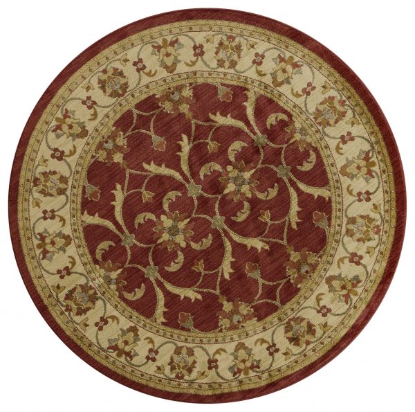 8' Round  Polypropylene Ivory  Area Rug - Image 2