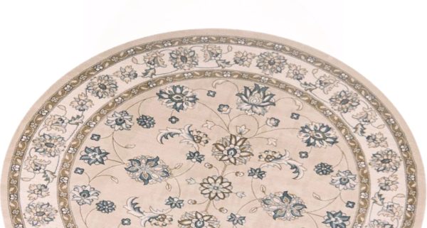 8' Round  Polypropylene Beige or  Ivory  Area Rug - Image 3