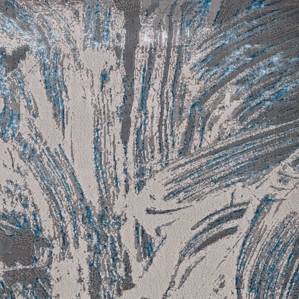 8' Ivory Grey Floral Round Indoor Area Rug - Image 3
