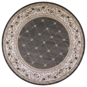8' Round  Polypropylene Grey or  Ivory  Area Rug