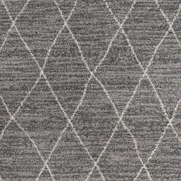 5' x 8' Grey Geometric Diamond Indoor Area Rug - Image 2