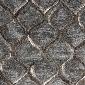 5'x8' Charcoal Grey Machine Woven Ogee Indoor Area Rug