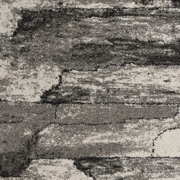 5' x 8' Grey Abstract Design Indoor Area Rug - Image 3