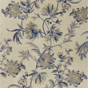 3' x 5' Wool Ivory or Blue Area Rug