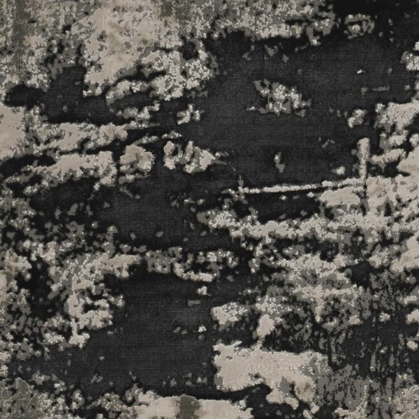 5' x 8' Silver Charcoal Abstract Design Indoor Area Rug - Image 2