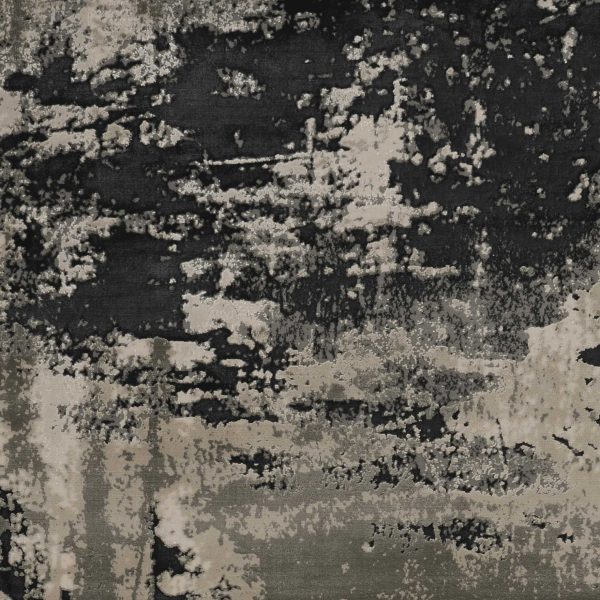 5' x 8' Silver Charcoal Abstract Design Indoor Area Rug - Image 3
