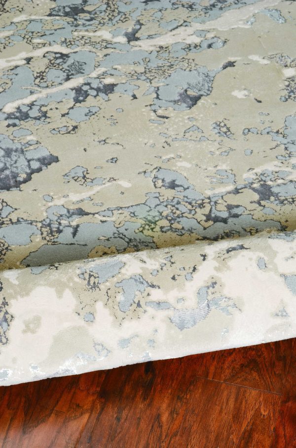 5'x8' Sand Grey Machine Woven Abstract Watercolor Indoor Area Rug - Image 5