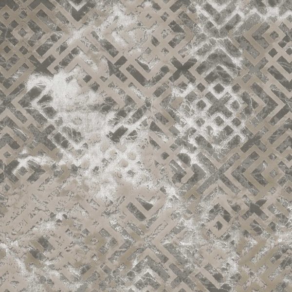 5' x 8' Sand Silver Geometric Maze Pattern Indoor Area Rug - Image 3