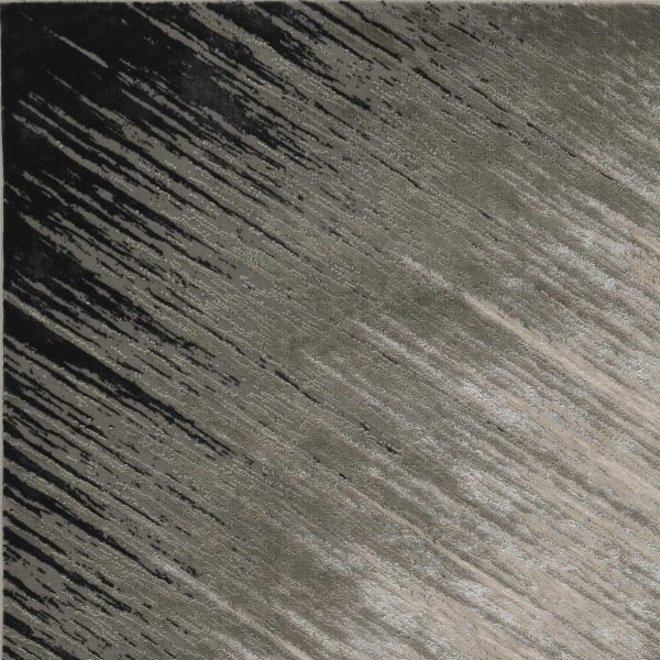 5'x8' Silver Grey Machine Woven Abstract Brushstroke Indoor Area Rug - Image 3